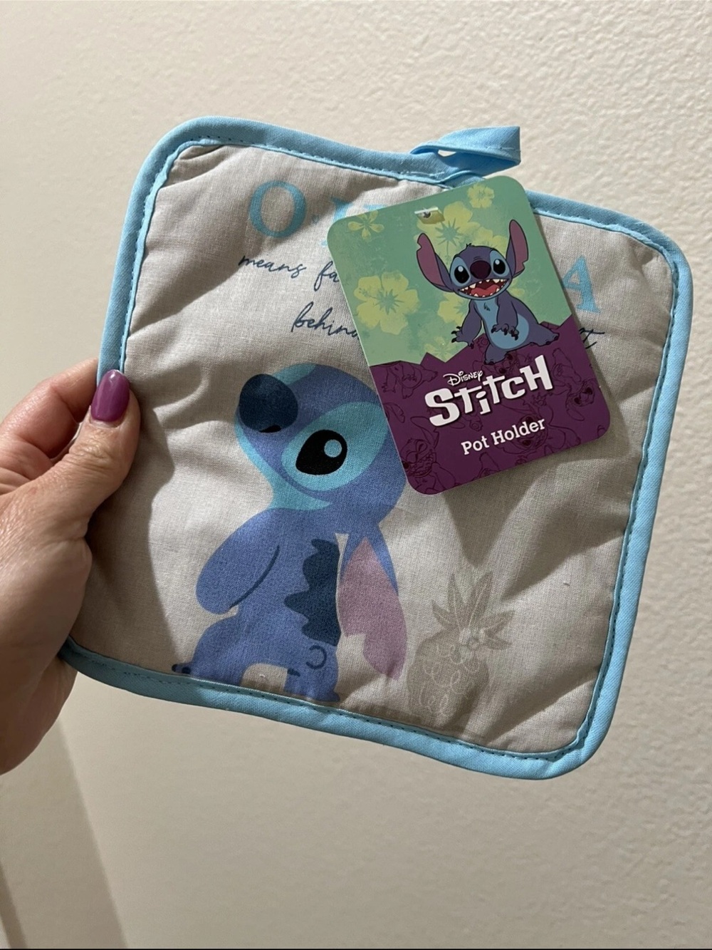 Disney Stitch Light Blue and Purple Pot Holder